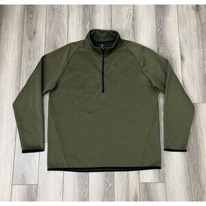 Nike Dri-Fit Green 1/4 Zip Fleece Lined Long Sleeve Pullover Mens Sz Large